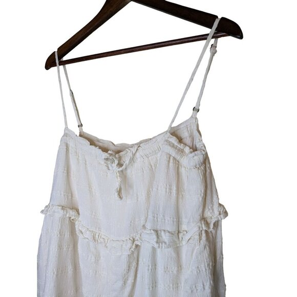 Urban Outfitters Gauzy Square Neck Romper Large Ivory Boho Cottage Sleeveless - Picture 2 of 9